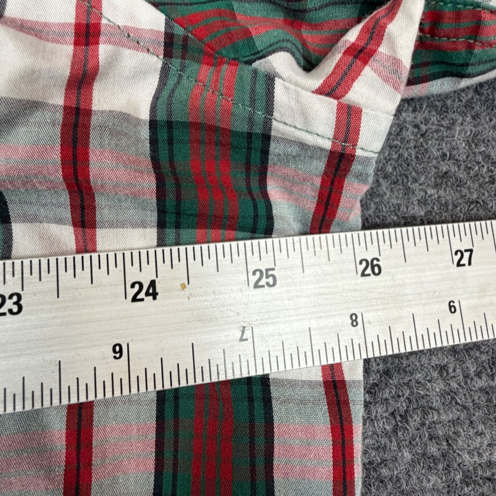 Saddlebred Mens XL Plaid Button Down Shirt Wrinkle Free Stretch Red Green White - Picture 5 of 7